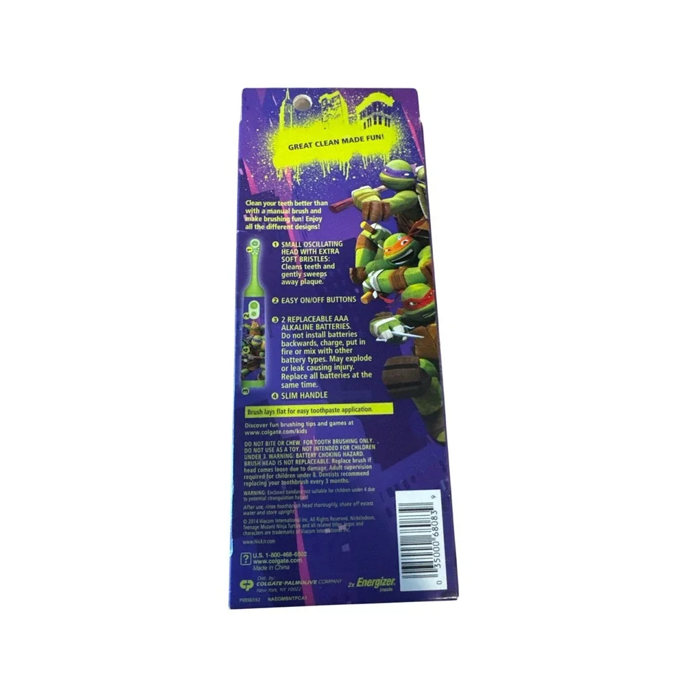 Colgate Teenage‎ Mutant Ninja Turtles Kids Electric Toothbrush & Eye Mask NEW